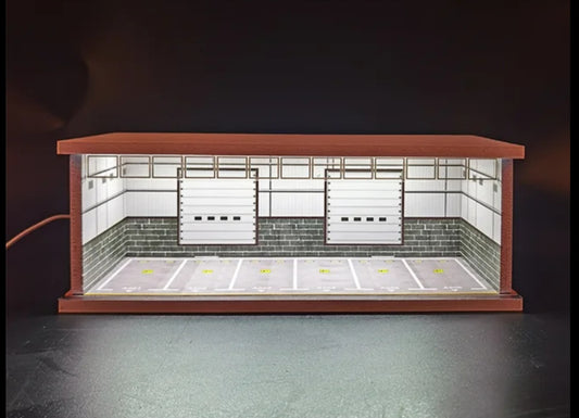 Showcase diorama parking garage 1/64 model LED