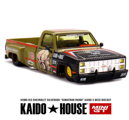 (Preorder) Kaido House x Mini GT x Mizu Diecast 1:64 Chevrolet Silverado “Sumatran Rhino”