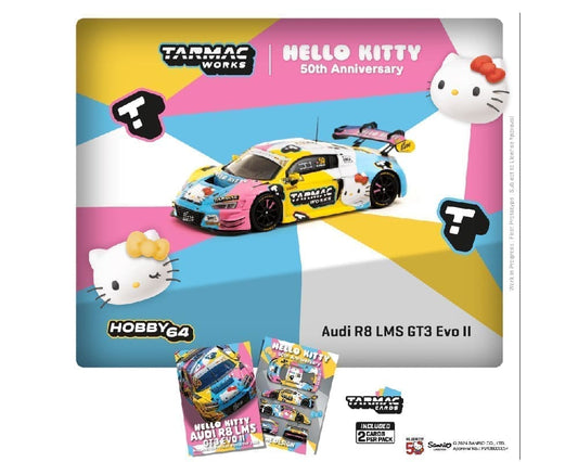 Tarmac Works 1:64 Audi R8 LMS GT3 Evo II Macau GT Cup – FIA GT World Cup 2023 – Race Version Uno Racing Adderly Fong Model Car + Trading Cards Combo Set – Hobby64