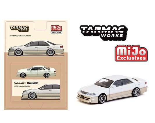Tarmac Works 1:64 VERTEX Toyota Mark II JZX100 – White Metallic – Lamley Special – Global64