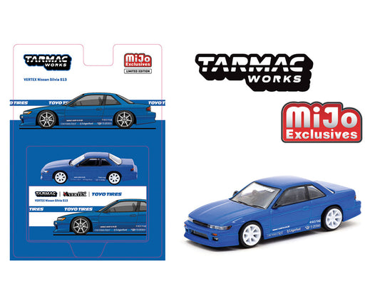 Tarmac Works 1:64 VERTEX Nissan Silvia S13 TOYO TIRES – Blue Metallic