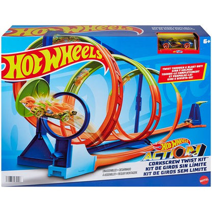 Hot Wheels Action Corkscrew Triple Loop Track Set With 1 Toy Car