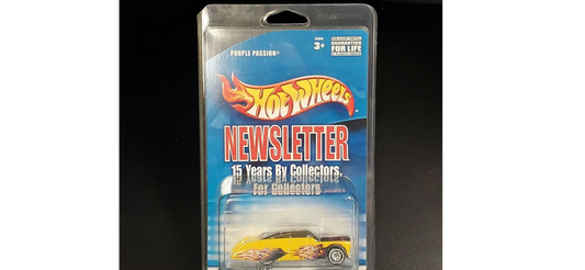 2001 Hot Wheels 53959 Convention Newsletter Purple Passion 1 of 8000 NRFP Yellow
