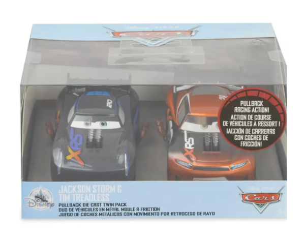 Parques Disney Pixar Cars Jackson Storm y Tim Coche sin pedal con retroceso