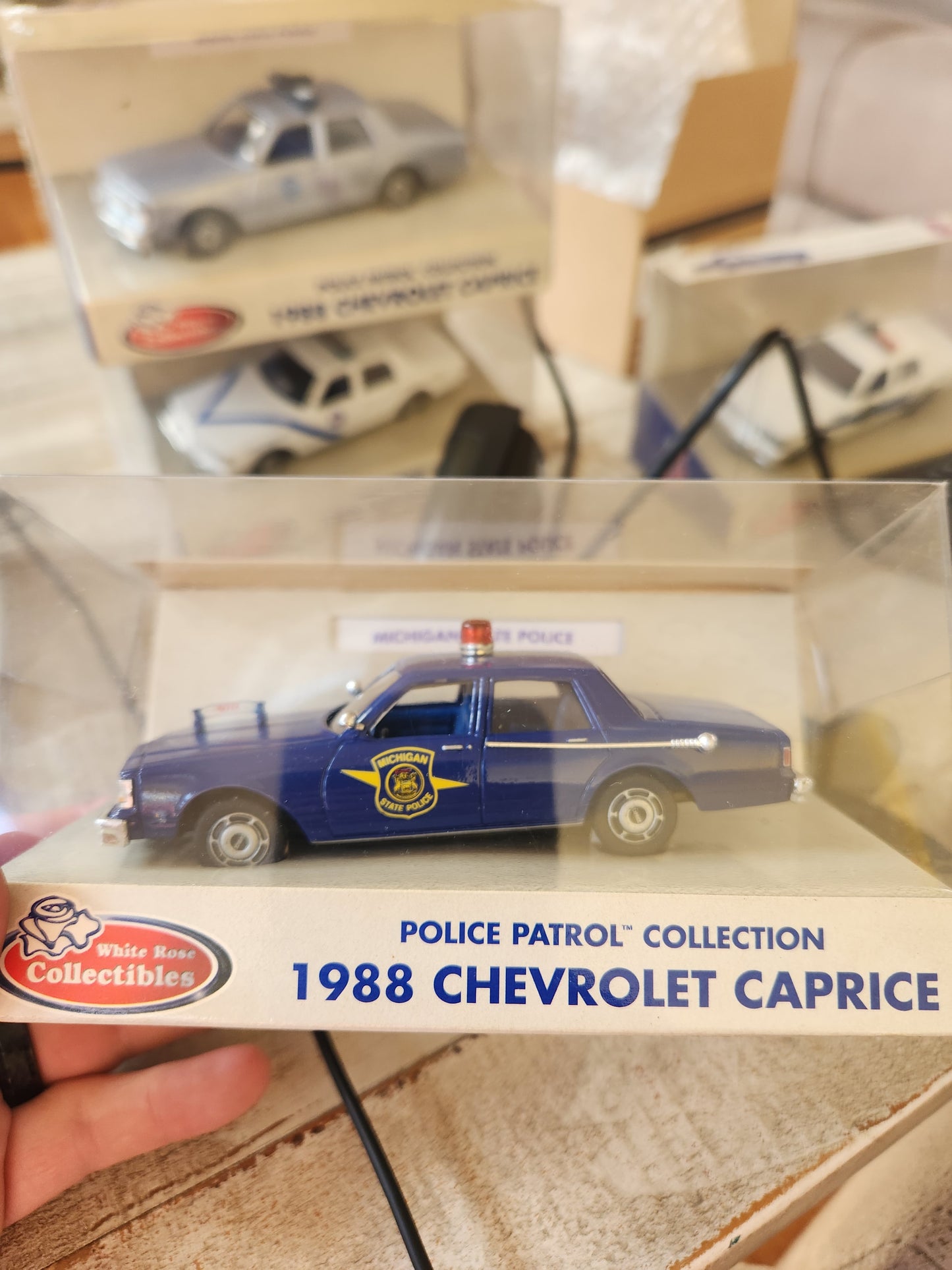 White Rose Police Patrol Car Collection 1988 Chevrolet Caprice Sealed Trooper Michigan State  1/43 S