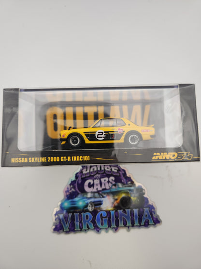 INNO64 1:64 Nissan Skyline 2000 GT-R KGC10 OUTLAW #2