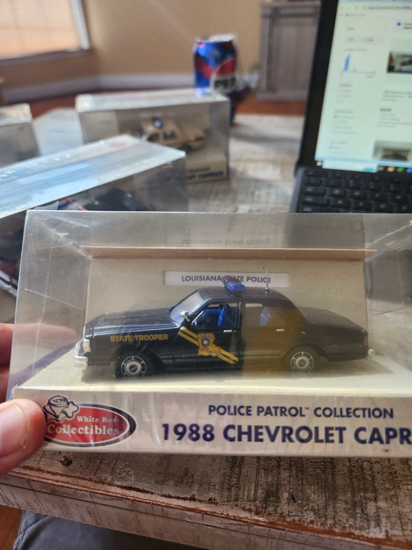 White Rose Police Patrol Car Collection 1988 Chevrolet Caprice Sealed Trooper Louisiana State  1/43 S