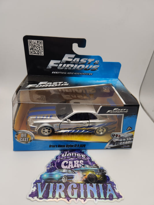 FAST & FURIOUS NISSAN SKYLINE GT-R (R34) PAUL WALKER 1:43 New In Box