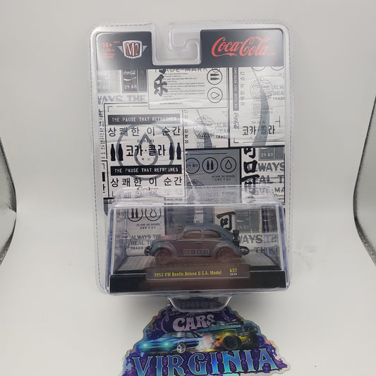 M2 Machines 1:64 Coca-Cola 2024 1953 VW Beetle Deluxe USA Model