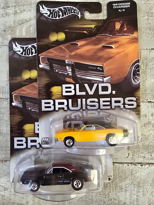 hot wheels blvd bruisers 69 dodge charger set of 2