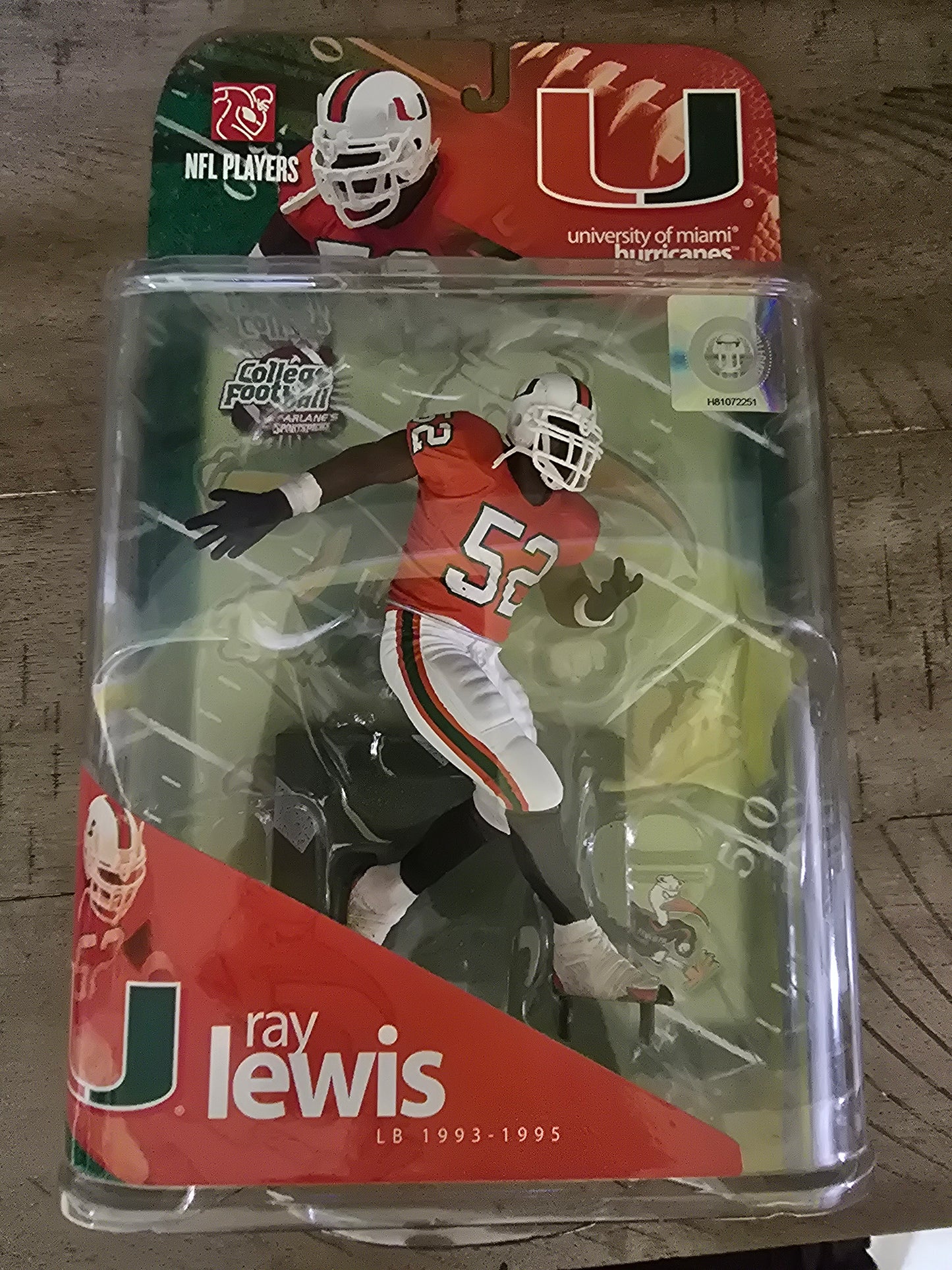 McFarlane COLLEGE FOOTBALL RAY LEWIS MIAMI HURRICANES FIGURE NRFB NICE