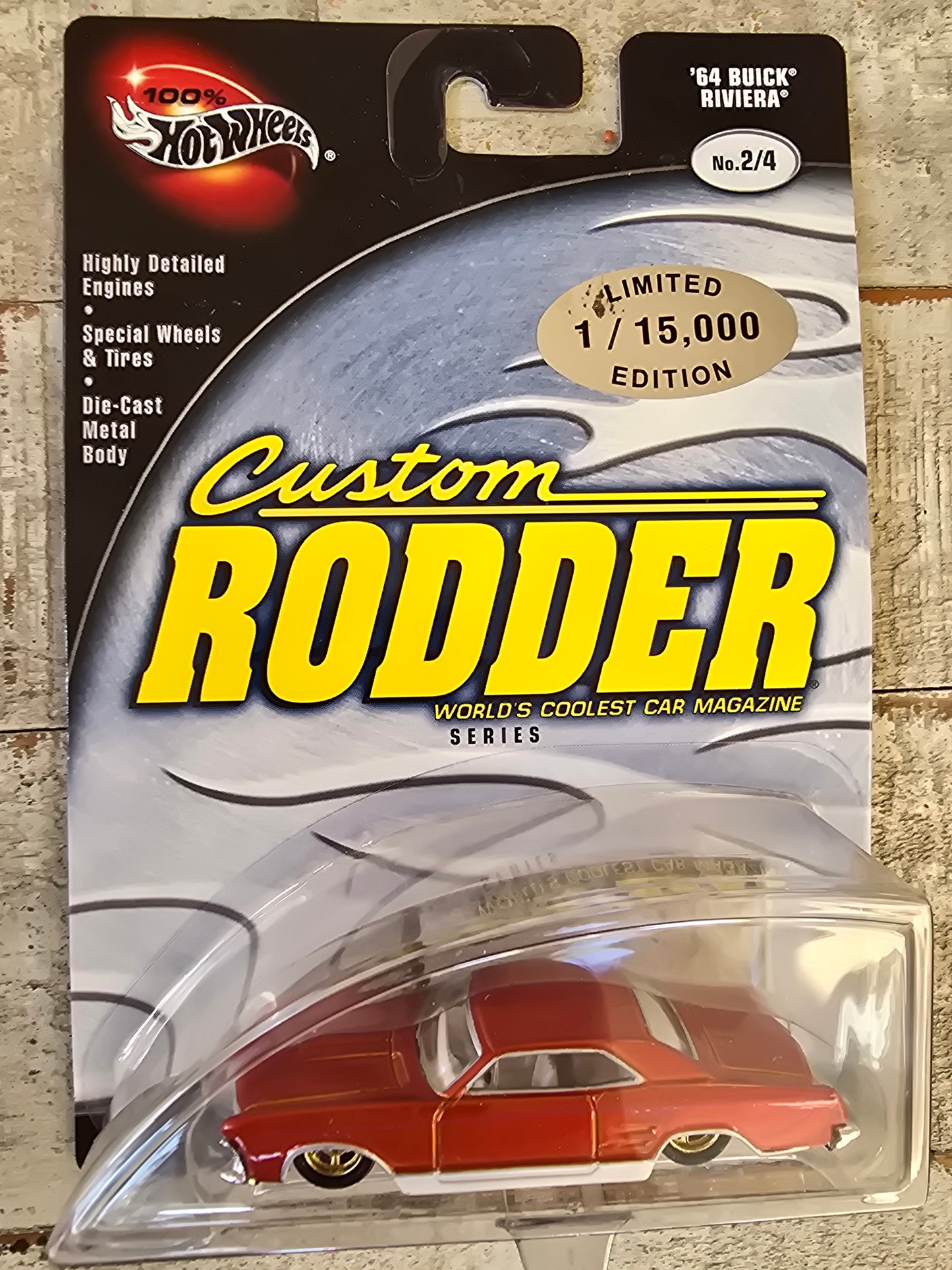 Hot Wheels 100% Custom Rodder '64 Buick Riviera Preferred #2/4 Red  (B87)