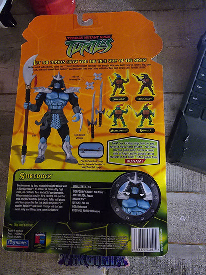 2002 Playmates Teenage Mutant Ninja Turtles TMNT Shredder Action Figure NMOSC! VHTF Bonus Game code varient!