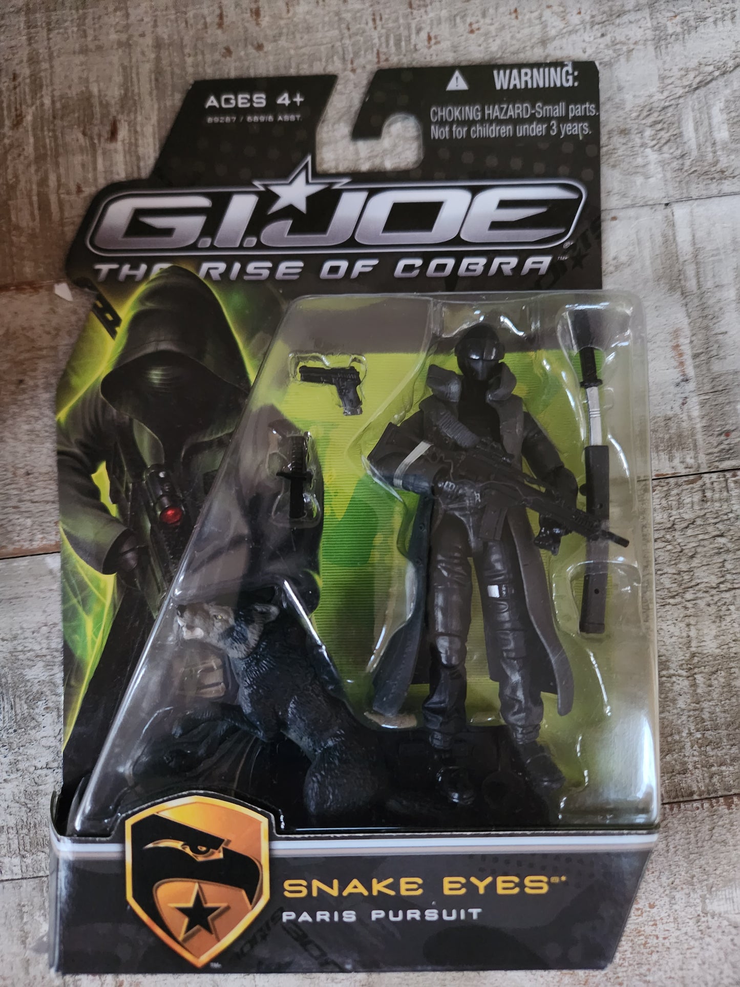 GI Joe Rise of Cobra Paris Pursuit Snake Eyes Figure with Black Timber New MOC