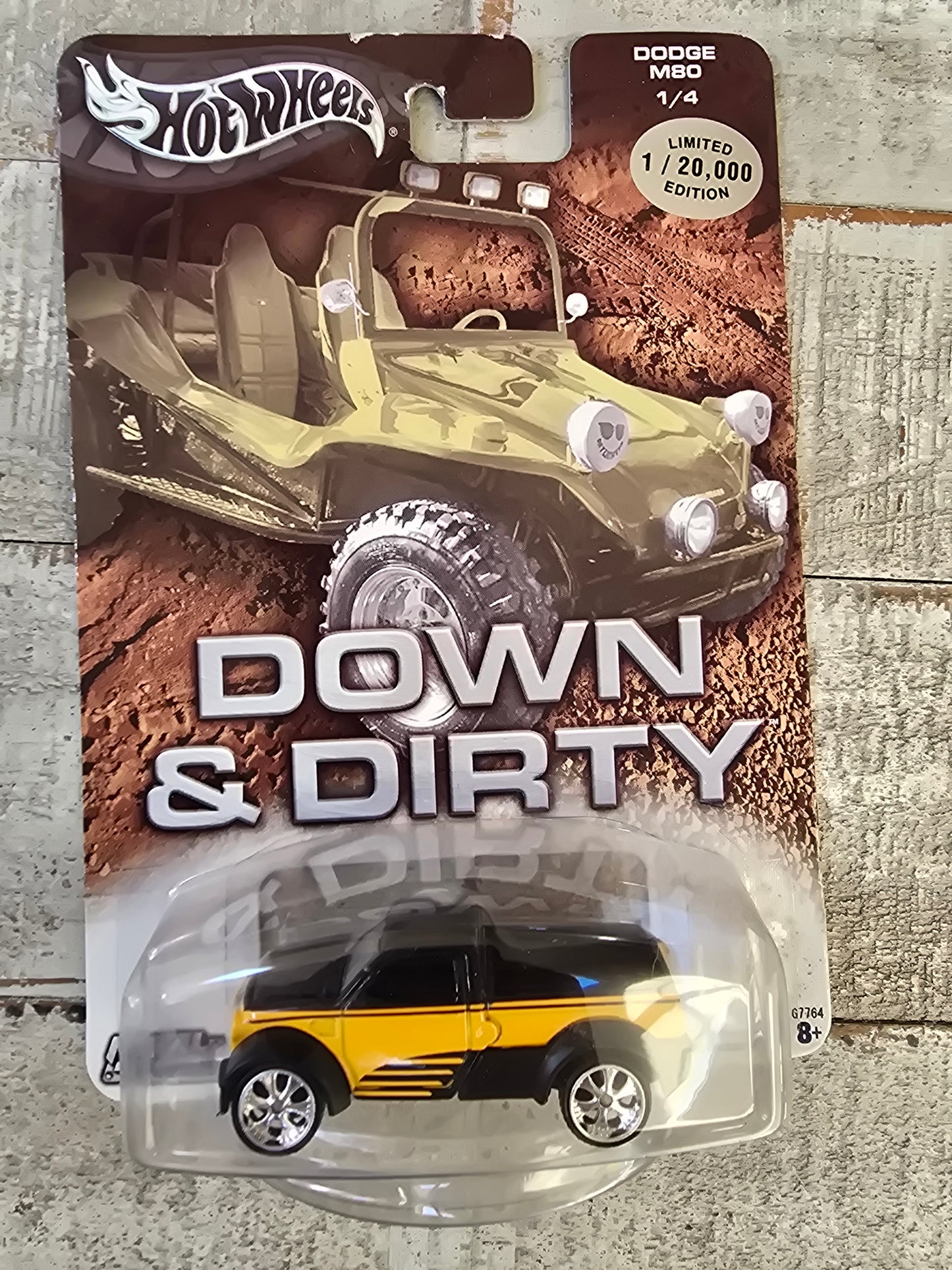 Hot Wheels Dodge M80 down and dirty Limited Edition Yellow Black Pick Up