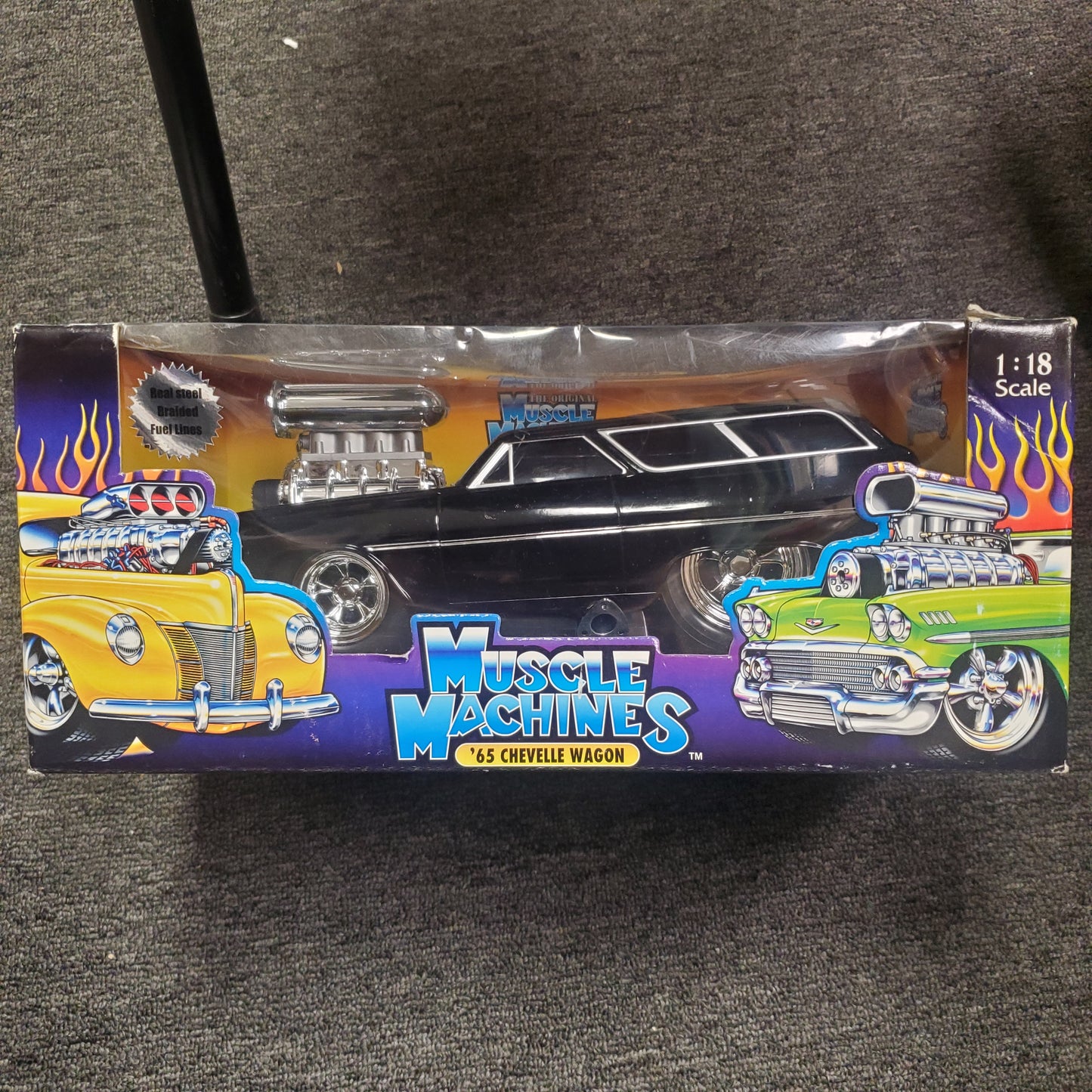 Funline Muscle Machines 1965 Chevelle Wagon Black 1:18 Die Cast Chopped/Blown 019