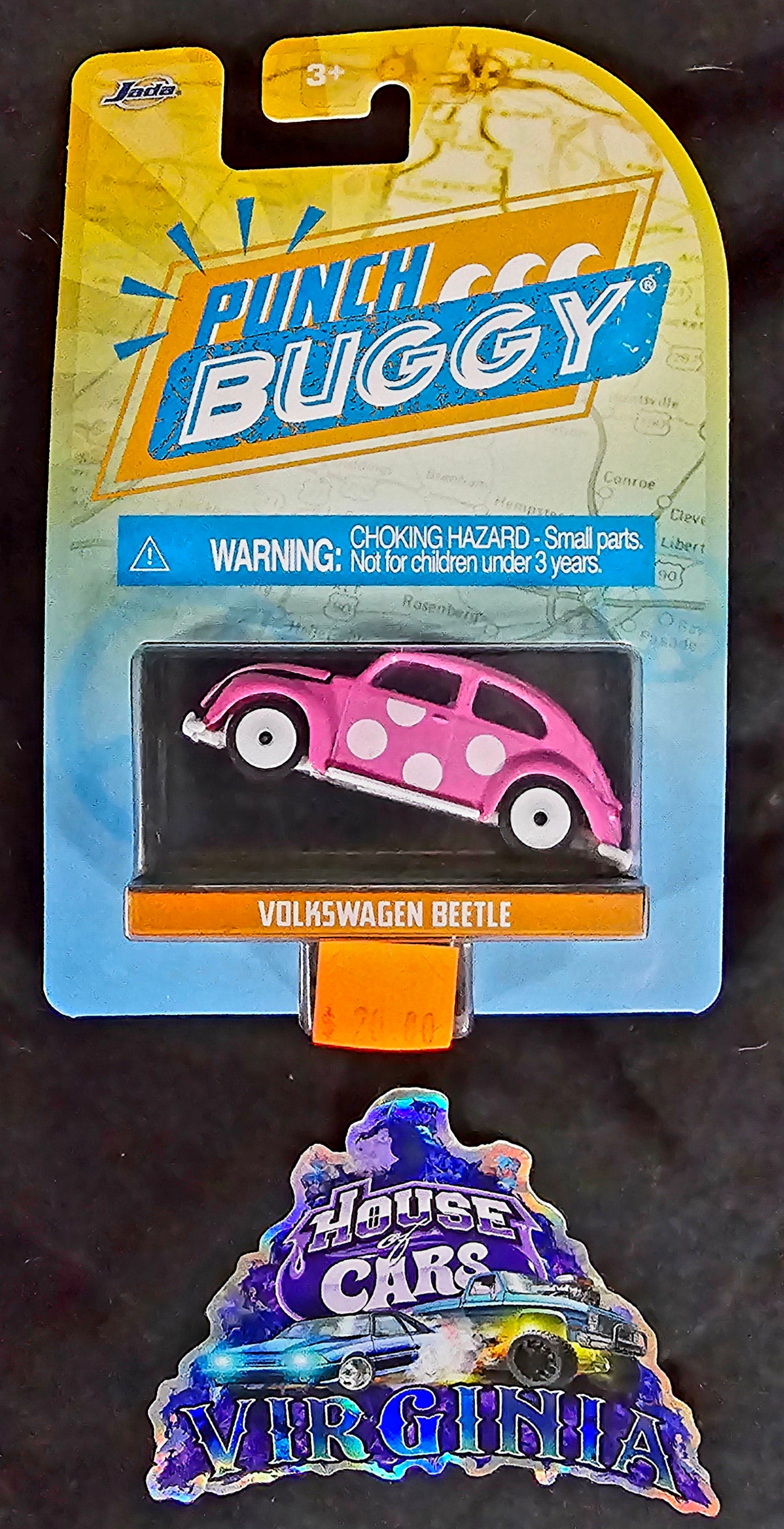 Jada Punch Buggy Slug Bug Volkswagen Beetle (pink w/white flowers)