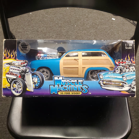 Muscle Machines '50 Ford Woody 1/18 - Blue with Wood