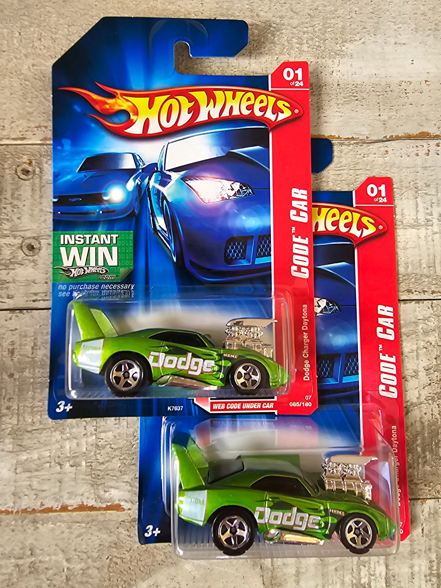 2007 Hotwheels Code Car Dodge Charger Daytona x 2 Mainline