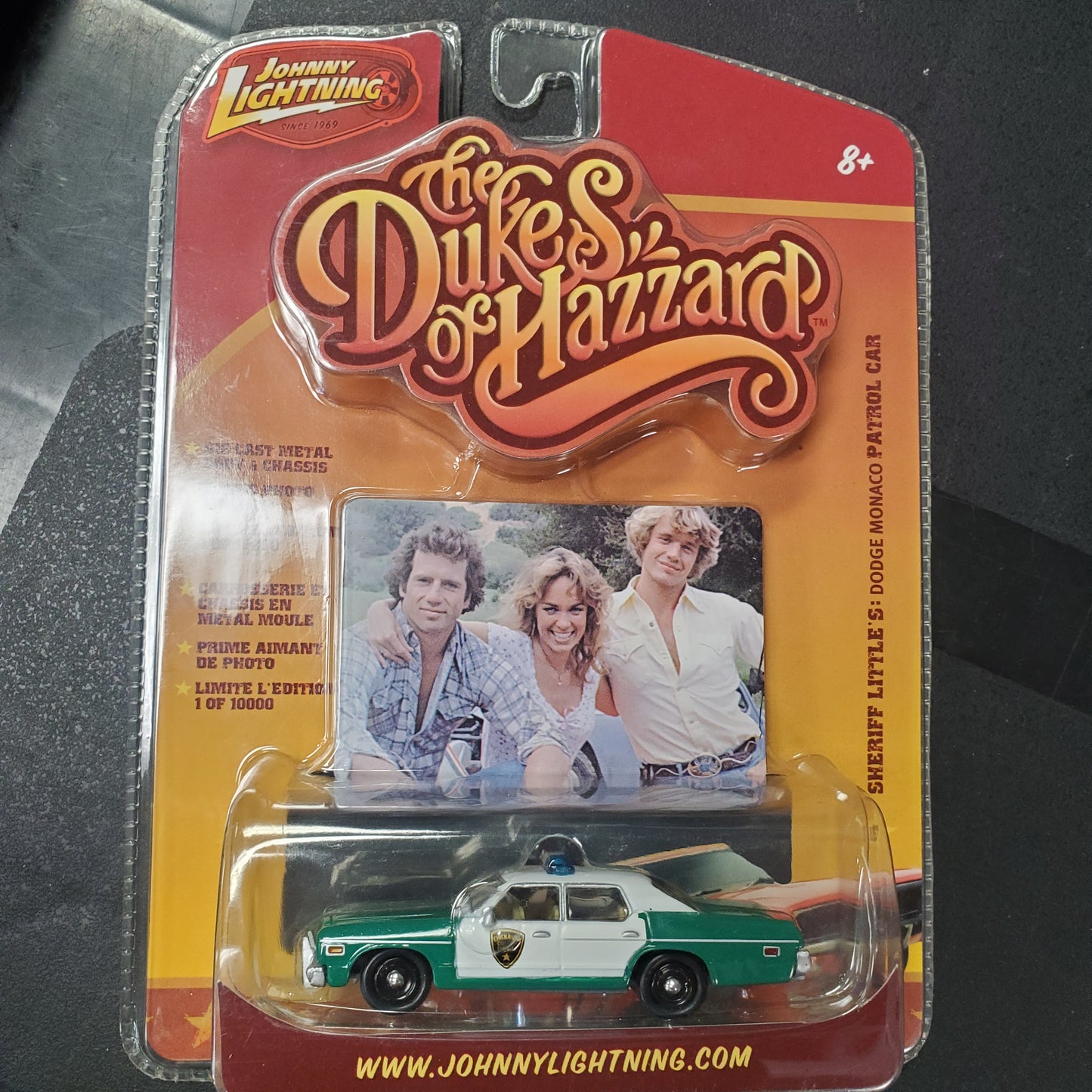 JOHNNY WHITE LIGHTNING SERIES 2 SHERIFF DODGE MONACO PATROL CAR DUKES OF HAZZARD