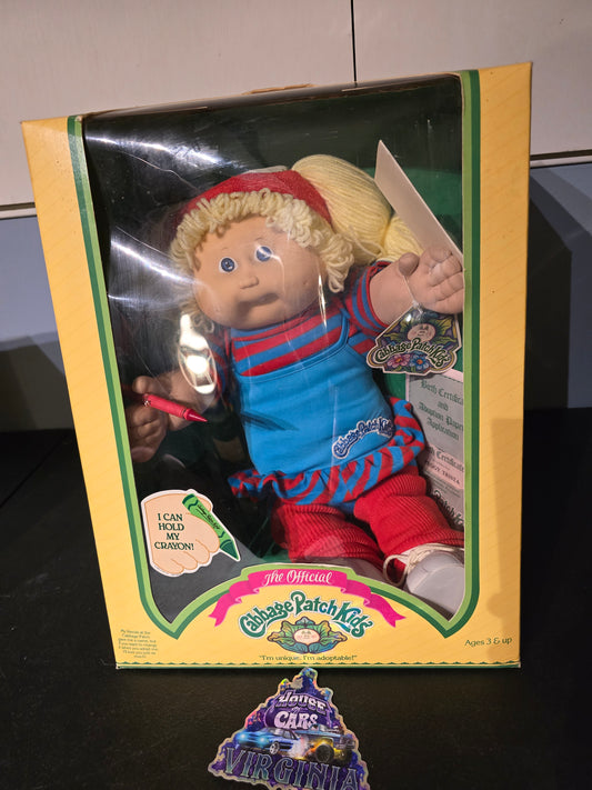 Vintage 1985 Cabbage Patch Kids 3100 Peggy Trista VHTF I can hold my crayon The Official