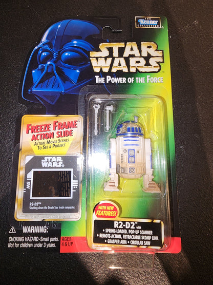 1997 Star Wars Power of The Force Green Card Force Freeze Frame R2-D2 Figure