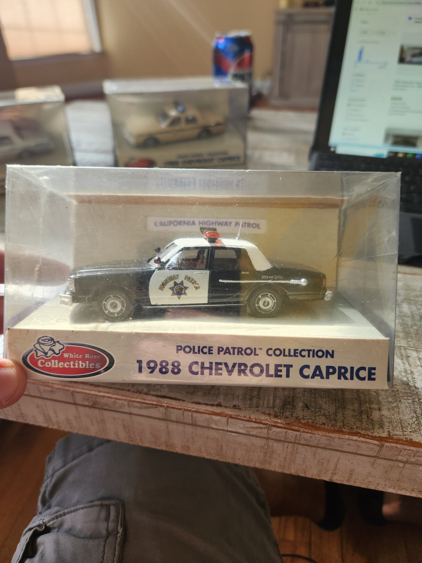 White Rose Police Patrol Car Collection 1988 Chevrolet Caprice Sealed Trooper California State  1/43 S