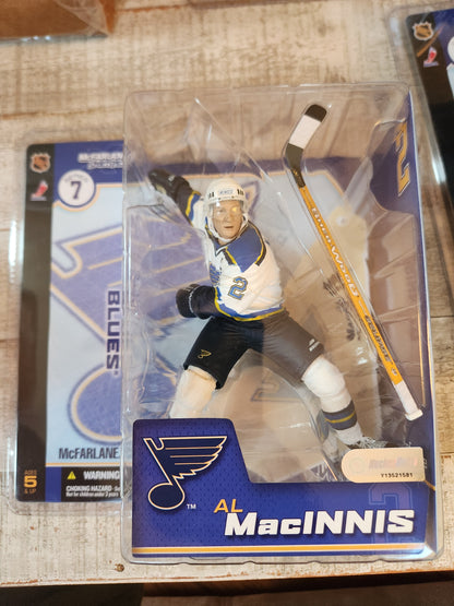 McFarlane NHL series 7 Al MacInnis St. Louis Blues White Jersey Variant MOC RARE