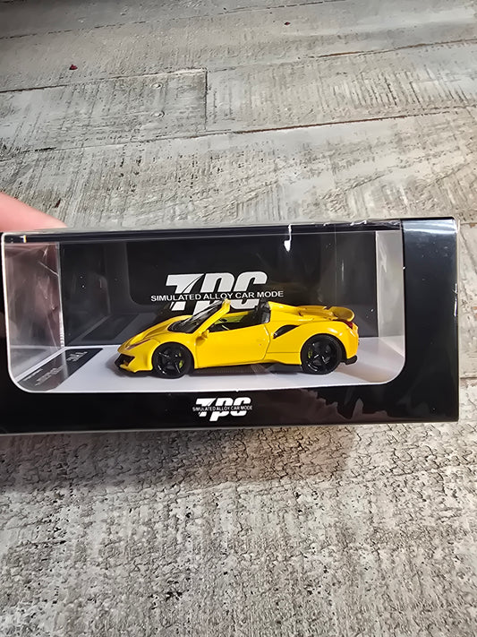 TPC Ferrari 488 Spider Yellow International Diecast