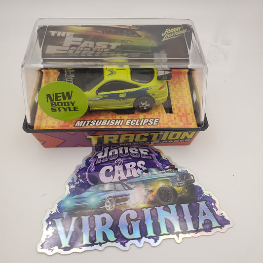 Johnny Lightning Fast & Furious green Mitsubishi Eclipse HO Slot Car For AFX / Tyco Track)