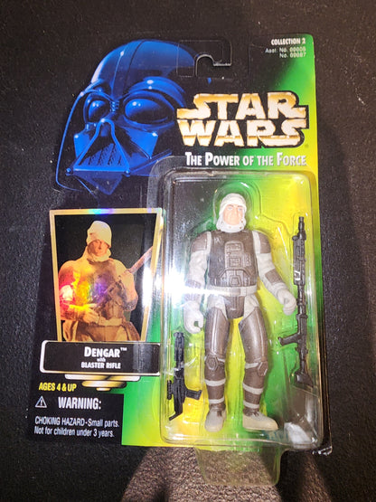 1997 STAR WARS Power of The Force DENGAR Hologram w/Blaster Rifle SEALED