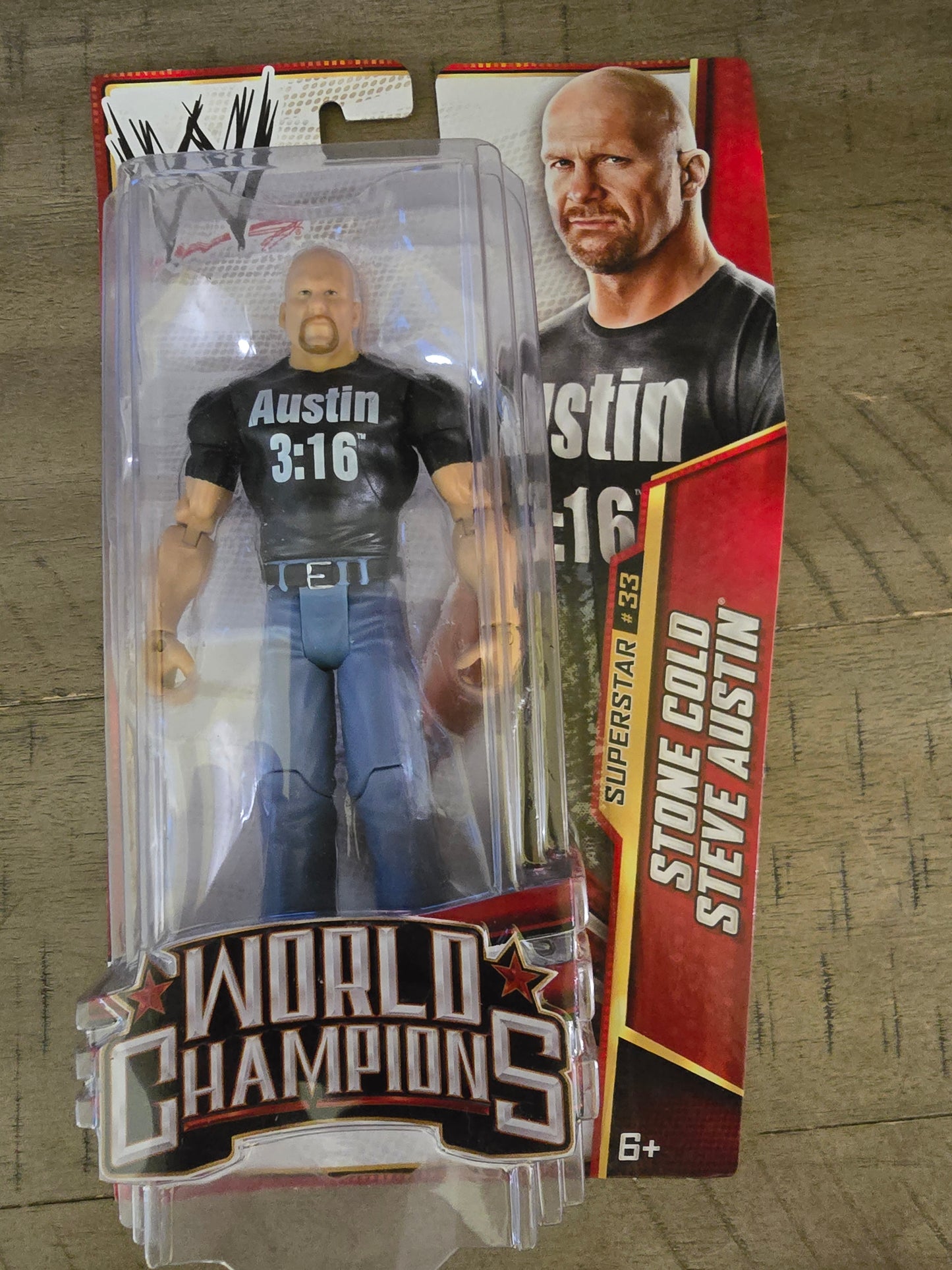 NEW Mattel WWE World Champions Stone Cold Steve Austin 3:16 Wrestling Figure WWF