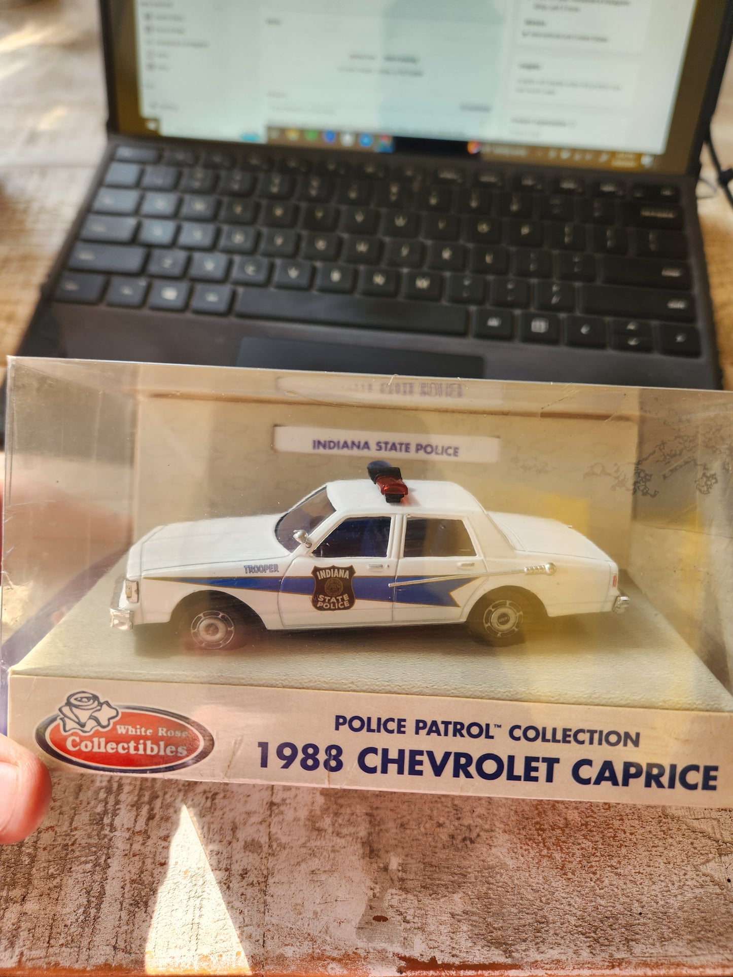 White Rose Police Patrol Car Collection 1988 Chevrolet Caprice Sealed Trooper  Indiana 1/43 S