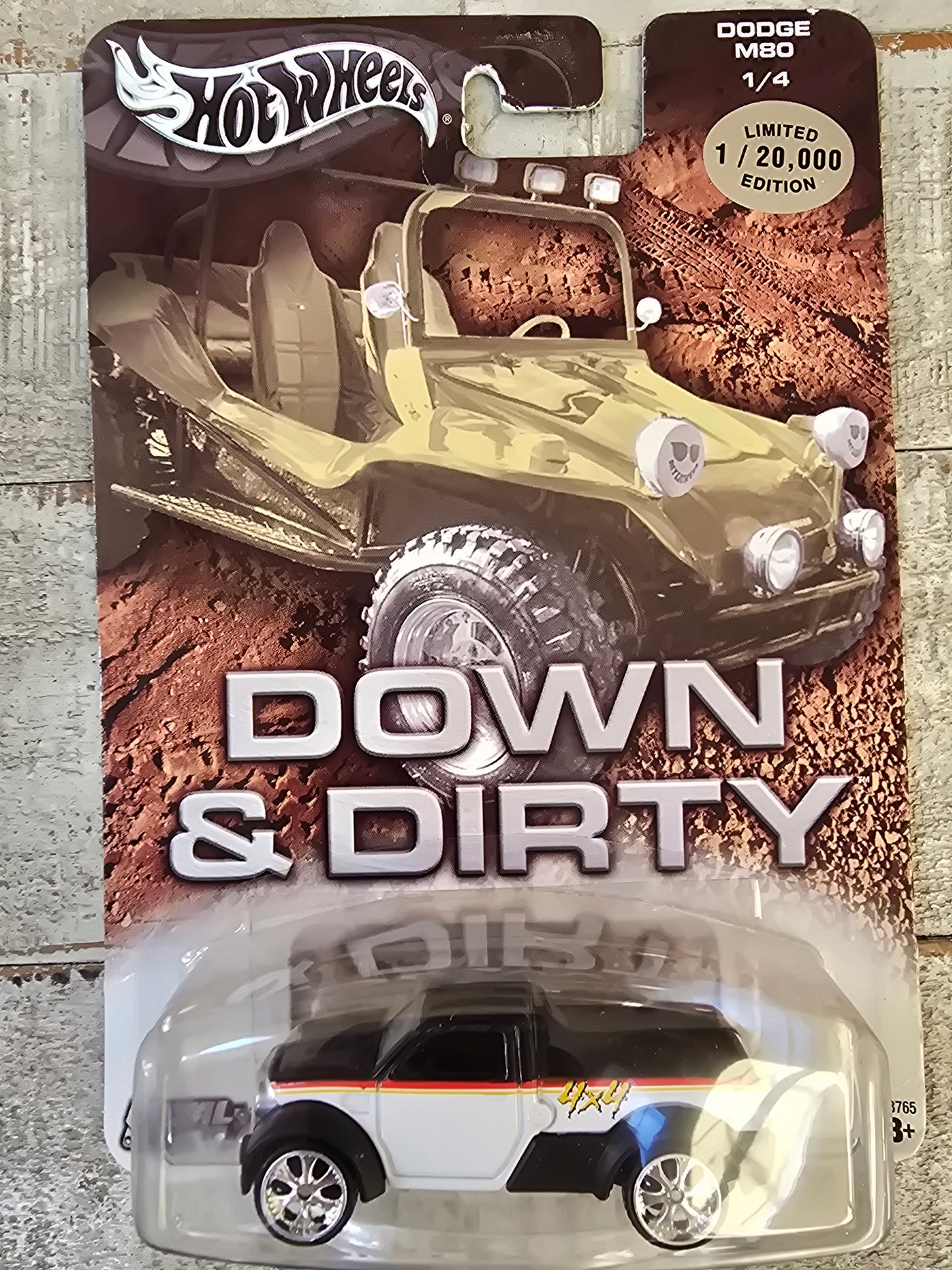 Hot Wheels Dodge M80 down and dirty Limited Edition White Black Pick Up