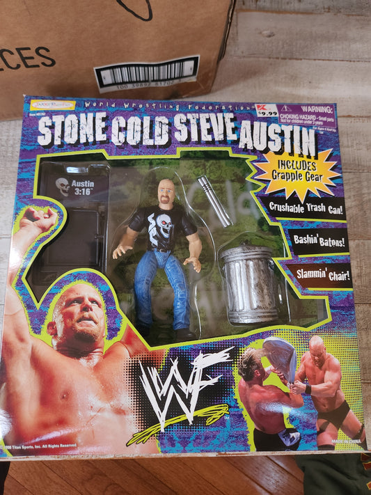 1999 WWF Jakks Stone Cold Steve Austin with Grapple Gear NIB WWE