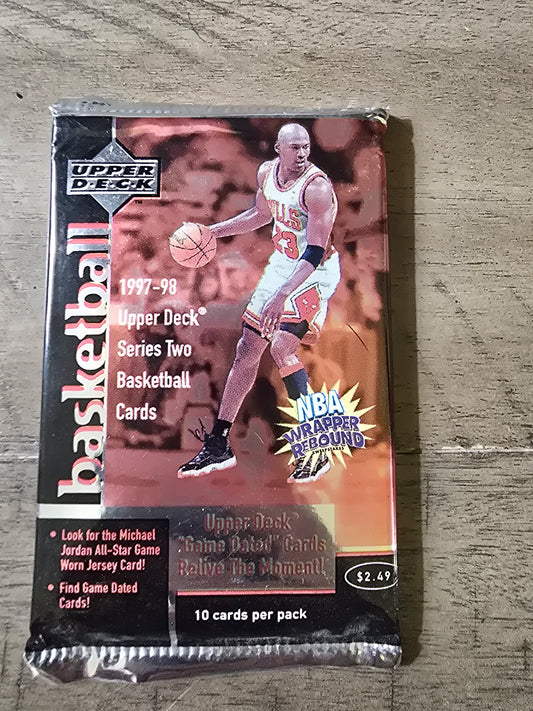 RARE 1997-98 UPPER DECK SERIES 1 NBA BASKETBALL UNOPENED 10 CARD PACK 10 cards!