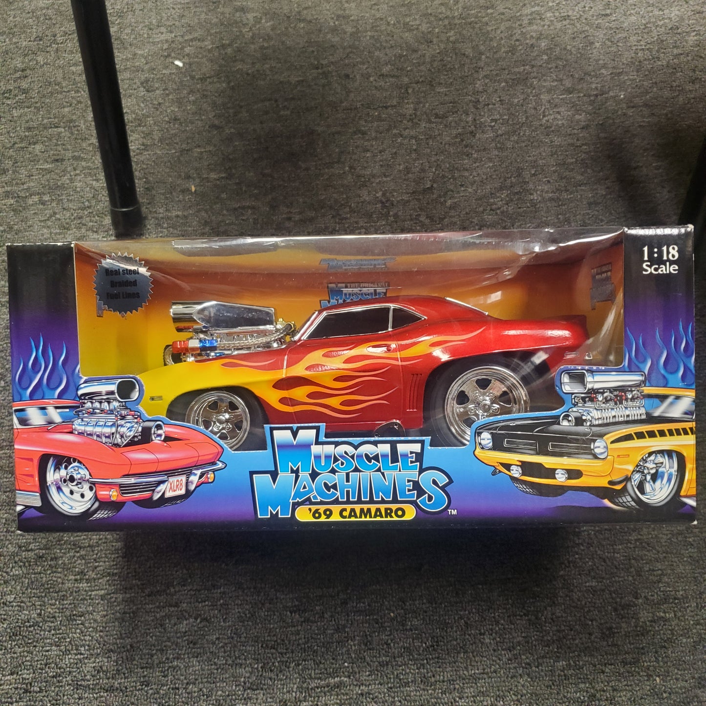 Muscle Machines 1:18 Diecast 69 Camaro Red Hot Rod Die Cast