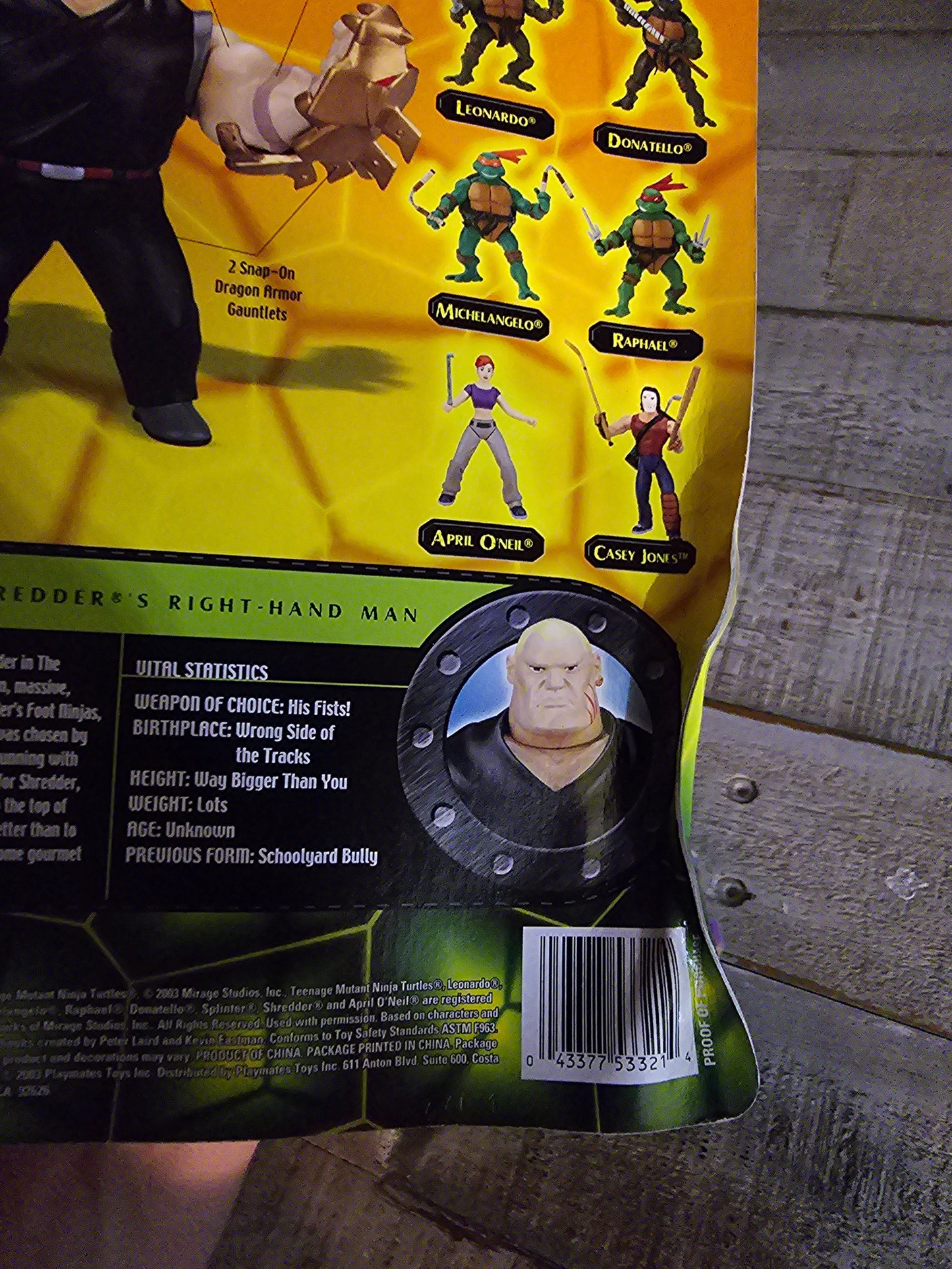 2003 TMNT Teenage Mutant Ninja Turtles Hun Action Figure Bad Card