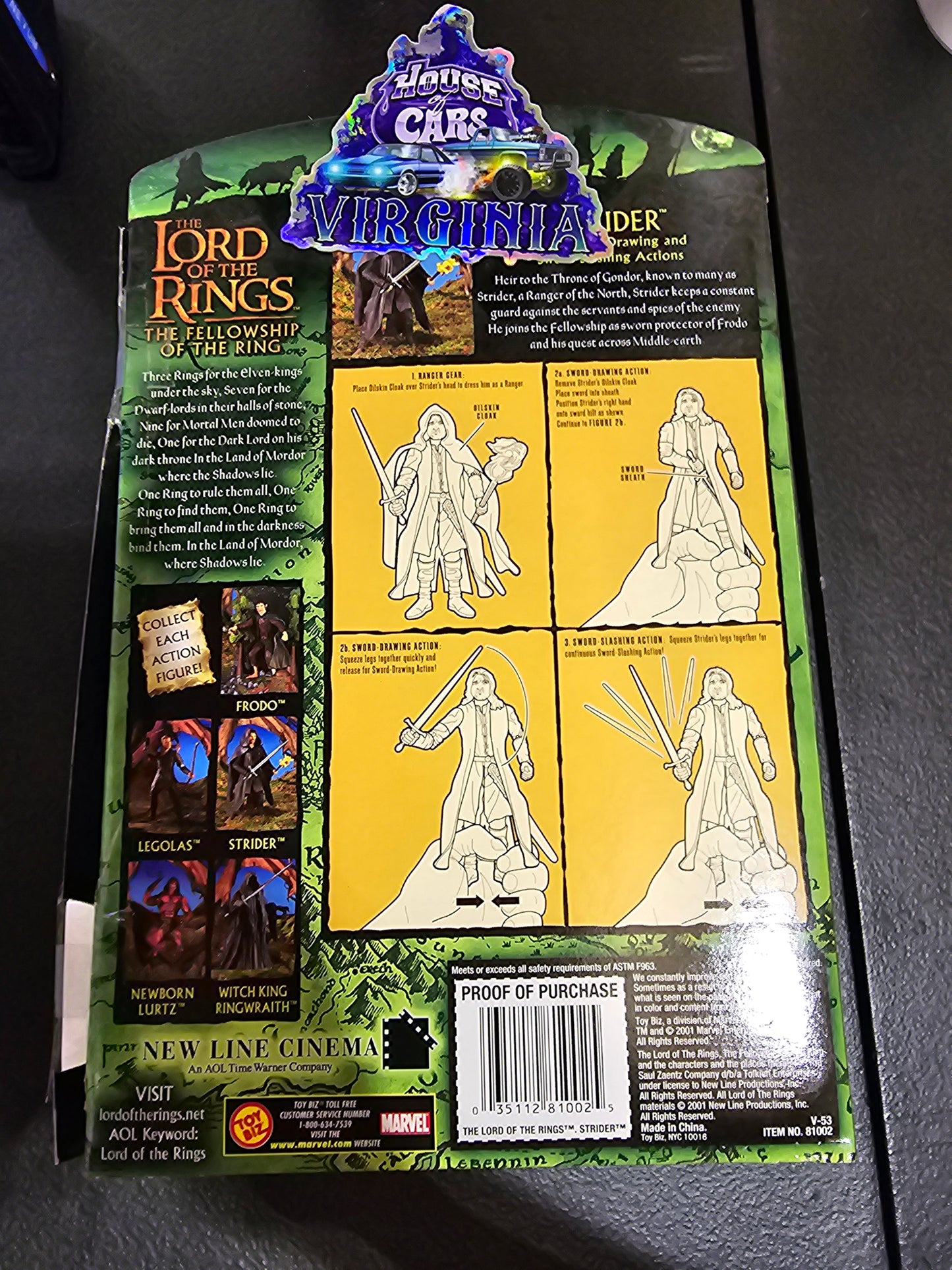 Lord of the Rings Fellowship of the Ring Series 1 Toybiz Strider