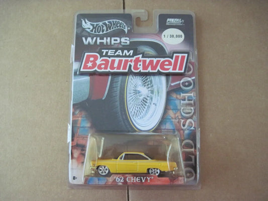 Hot Wheels Whips Team Baurtwell '62 Chevy Metal Collection 1/30000 Yellow
