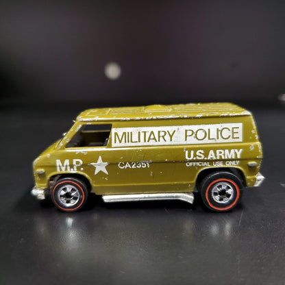 Vintage Hot Wheels Redline 1974 US Army MP Military Police Super Van Green