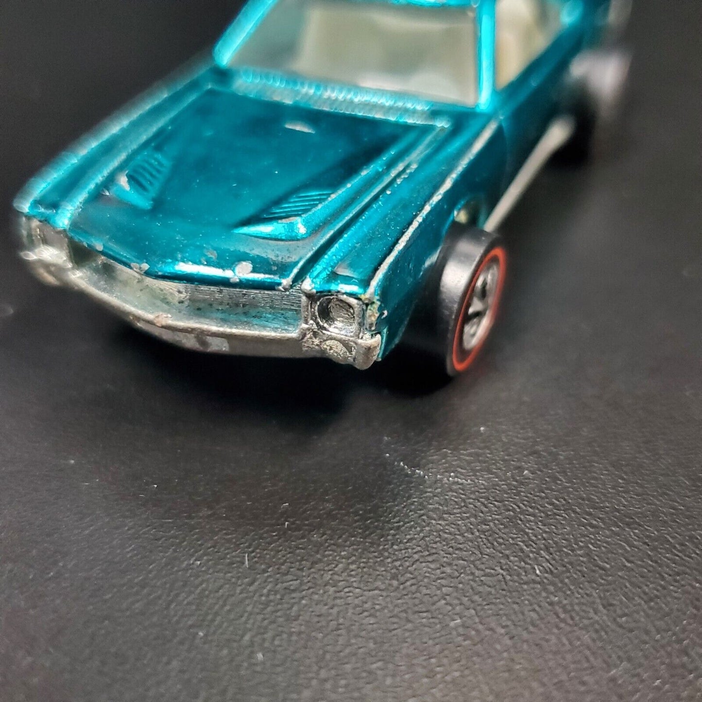 Vintage 1968 Hot Wheels Redline CUSTOM AMX Aqua Green Cream/White Interior