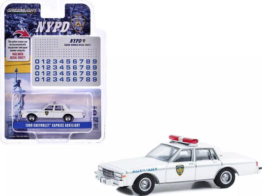 1989 CHEVROLET CAPRICE POLICE "NYPD" W/DECALS 1/64 DIECAST BY GREENLIGHT 42774