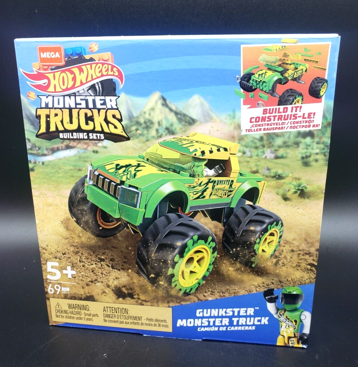 Mega Construx Hot Wheels: (2021) 69pc GUNKSTER Monster Truck!!