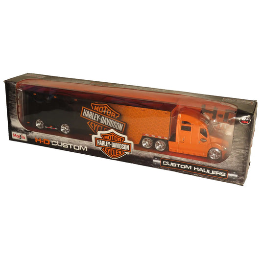 Maisto 1:64 Harley-Davidson Custom Haulers with Flames – H-D Custom Orange