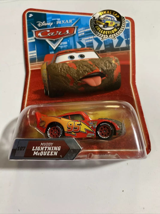 DISNEY PIXAR CARS MUDDY LIGHTNING MCQUEEN FINAL LAP Rare