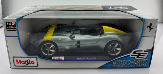 Maisto "Ferrari Monza SP1". Silver. Diecast. 1:18 scale. SE