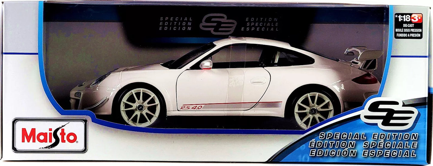 MAISTO 1:18 Diecast Model Car Special Edition Porsche 911 GT3 RS 4.0 ⬜ White ⬜