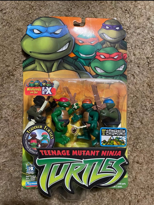 Teenage Mutant Ninja Turtles 2004 Toddler Turtles Mini TMNT Playmates 4-Pack