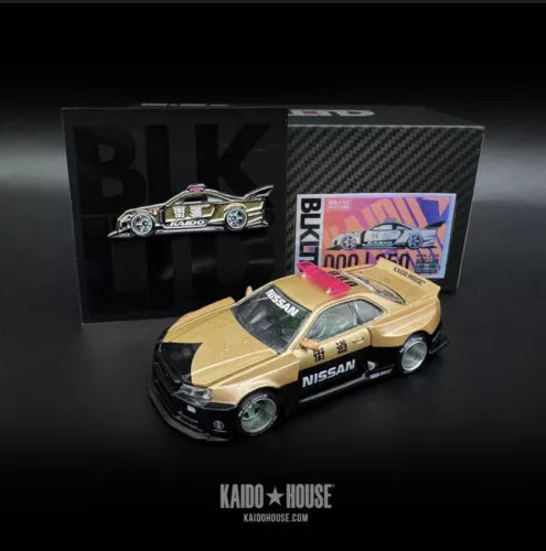 Kaido House Nissan Skyline GTR R34 V2 Aero Police 2024 BLK LTD KHMG132 with Pin